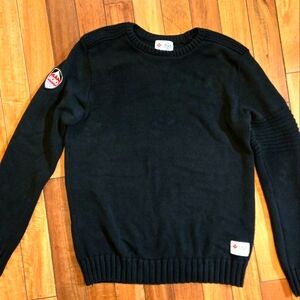 Vintage Black 2010 Olympic Crewneck Sweater Ribbed Details Medium Preppy Casual